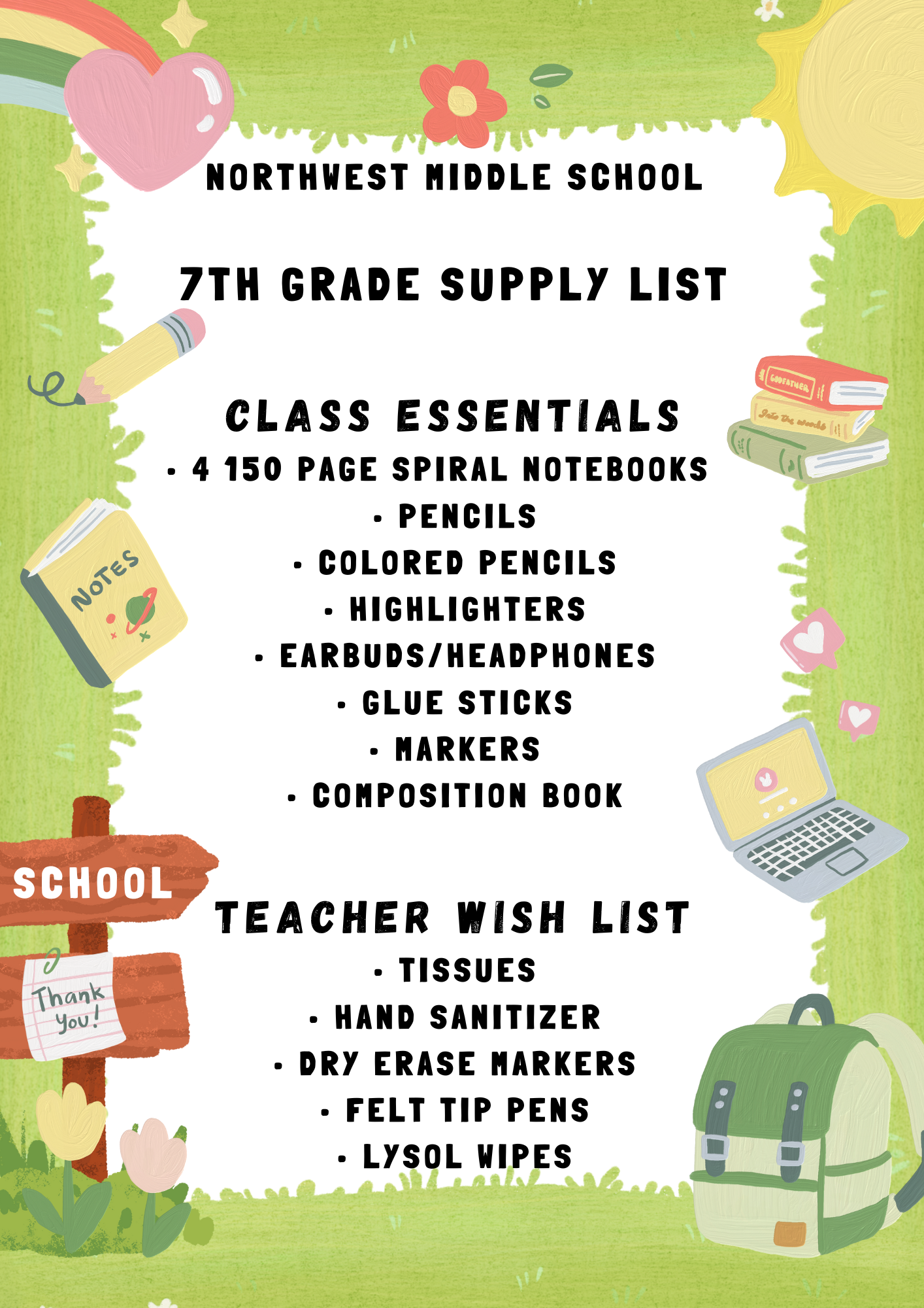 7th Grade Supply 